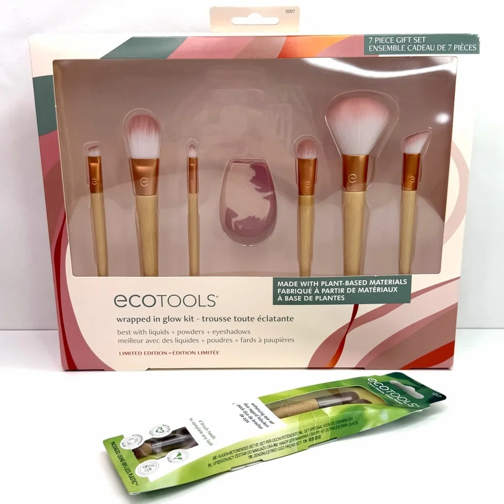 EcoTools Pink Wrapped in Glow 7PC Makeup Brush Set + 2 Eyeshadow Bonus Brushes
